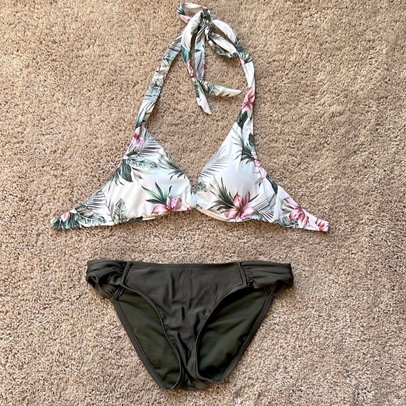 📦 Shade & Shore Tropical Flower Print Push Up Mix & Match Bikini - Picture 1 of 4